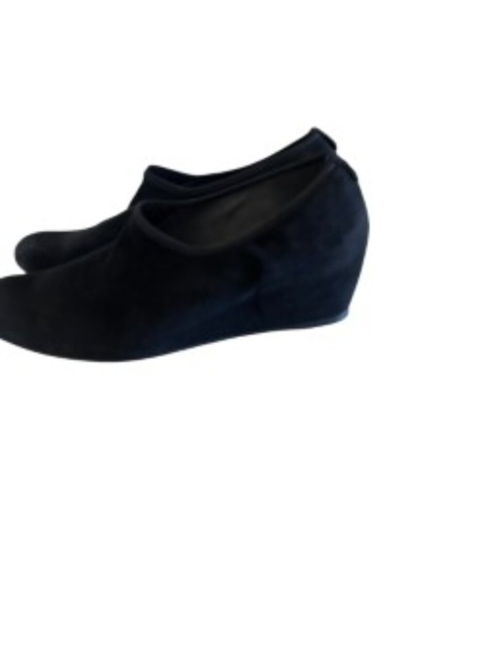 Stuart Weitzman Black Suede Covered Wedge Shoe 9 - Picture 6 of 7